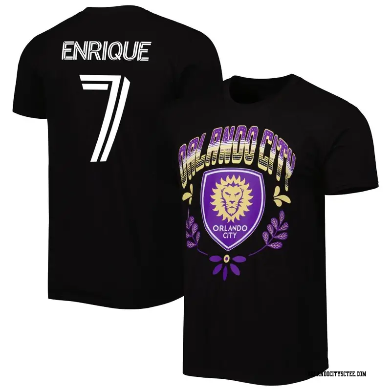 Men's Orlando City SC ＃7 Ramiro Enrique Black Name & Number Serape T-Shirt