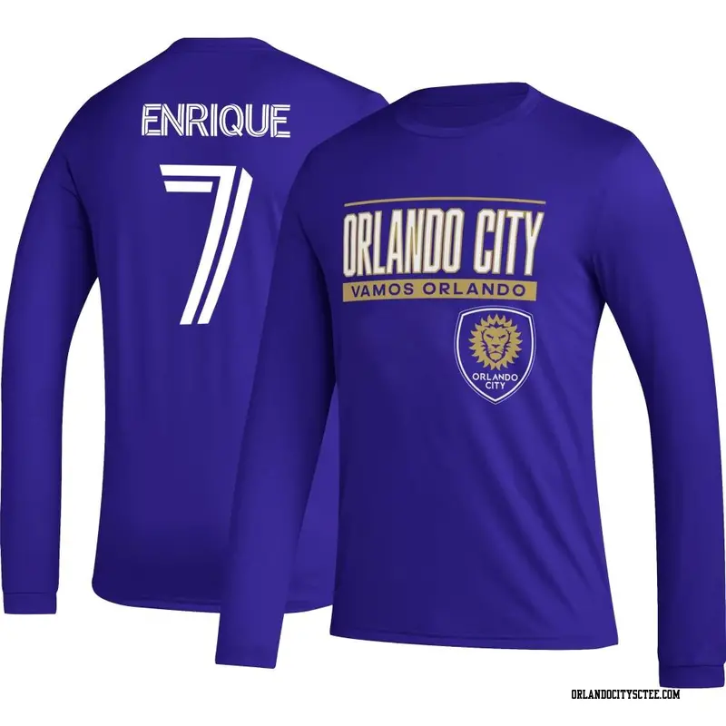 Men's Orlando City SC ＃7 Ramiro Enrique Purple Name & Number Club Long Sleeve T-Shirt