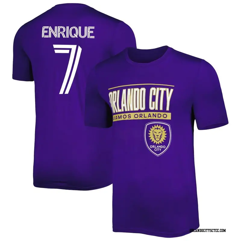Men's Orlando City SC ＃7 Ramiro Enrique Purple Name & Number Club Performance T-Shirt