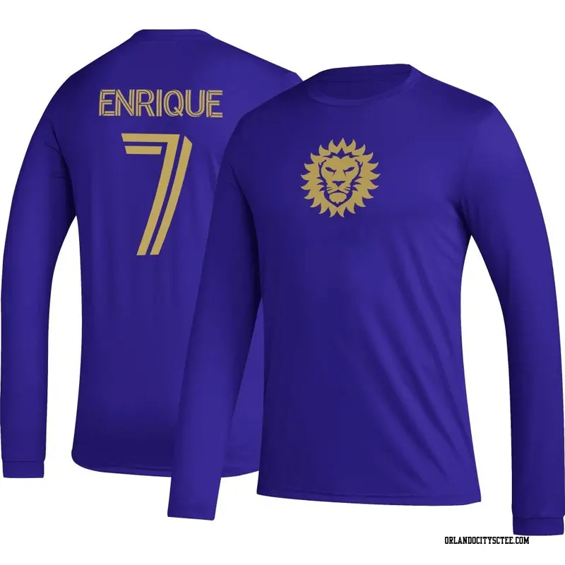 Men's Orlando City SC ＃7 Ramiro Enrique Purple Name & Number Icon Long Sleeve T-Shirt