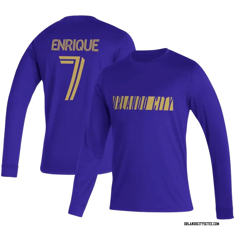 Men's Orlando City SC ＃7 Ramiro Enrique Purple Name & Number Vintage Long Sleeve T-Shirt