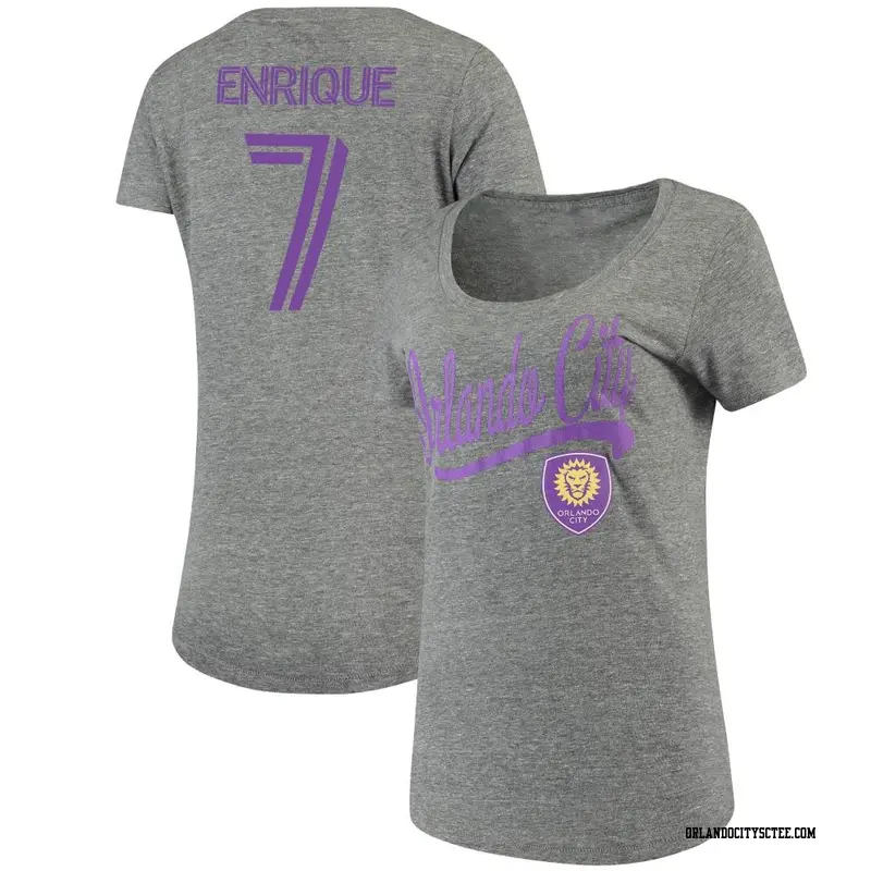 Women's Orlando City SC ＃7 Ramiro Enrique Gray Name & Number T-Shirt