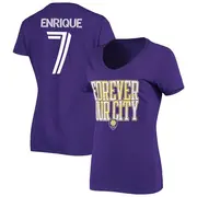 Women's Orlando City SC ＃7 Ramiro Enrique Purple Name & Number Forever City V-Neck T-Shirt