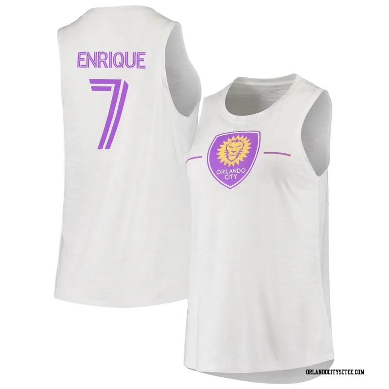 Women's Orlando City SC ＃7 Ramiro Enrique White Name & Number Slub Tank Top