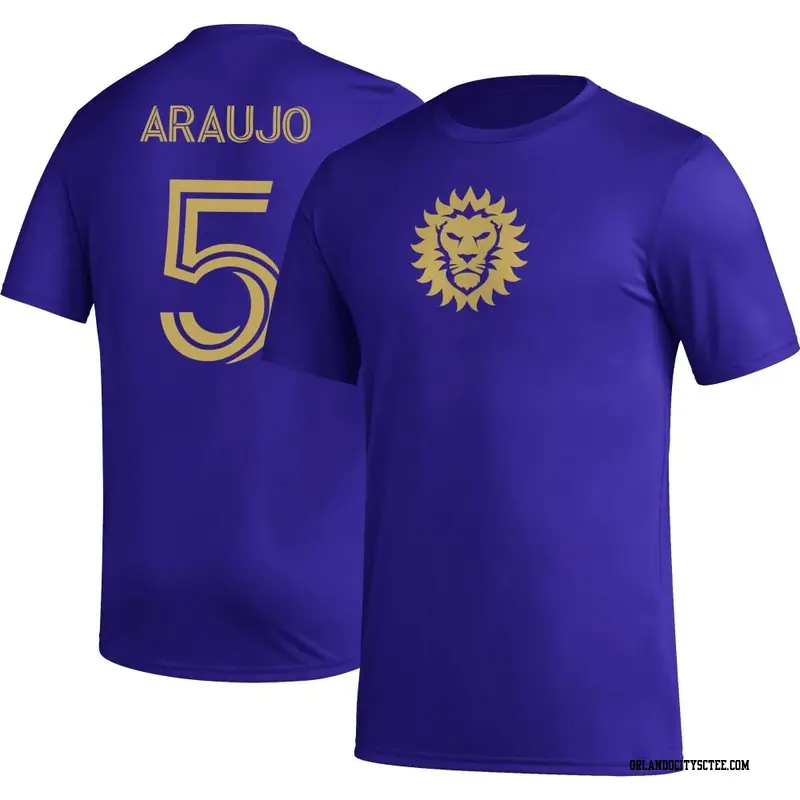 Youth Orlando City SC ＃5 César Araujo Purple Name & Number Icon T-Shirt