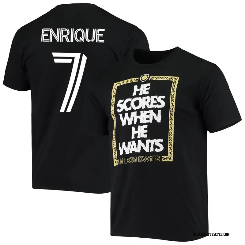 Youth Orlando City SC ＃7 Ramiro Enrique Black Name & Number Want Score T-Shirt