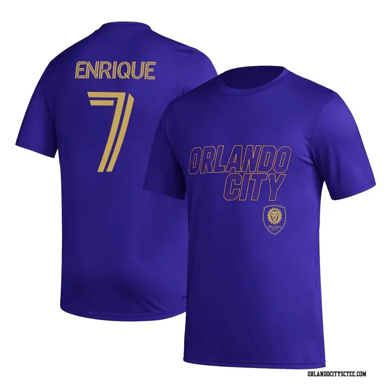 Youth Orlando City SC ＃7 Ramiro Enrique Purple Name & Number Hook T-Shirt