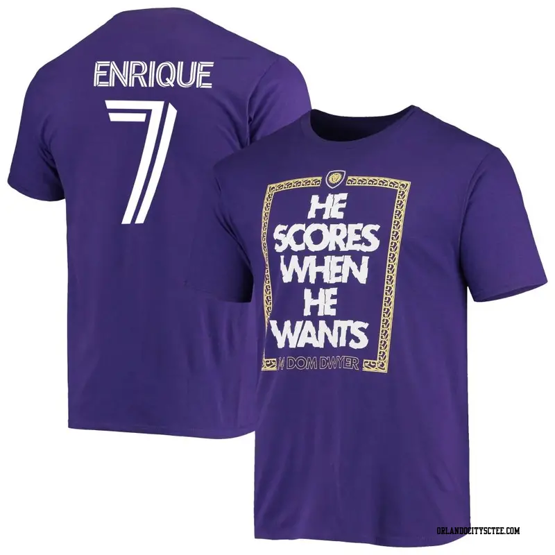 Youth Orlando City SC ＃7 Ramiro Enrique Purple Name & Number Want Score T-Shirt