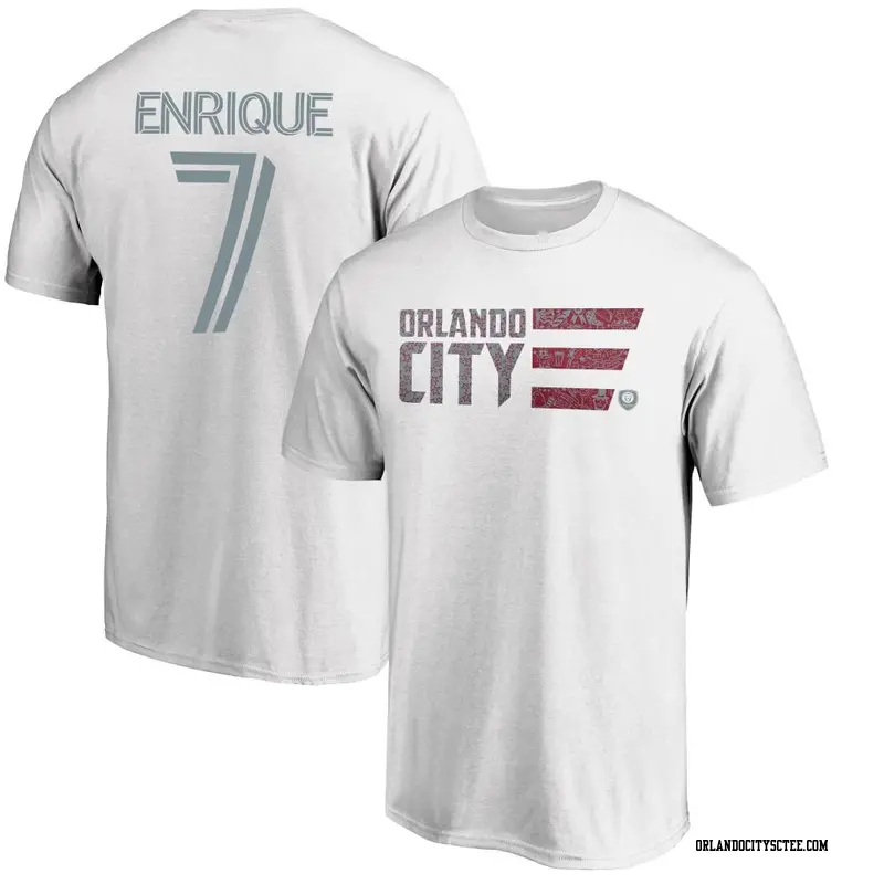 Youth Orlando City SC ＃7 Ramiro Enrique White Name & Number Americana Patriotic Club T-Shirt